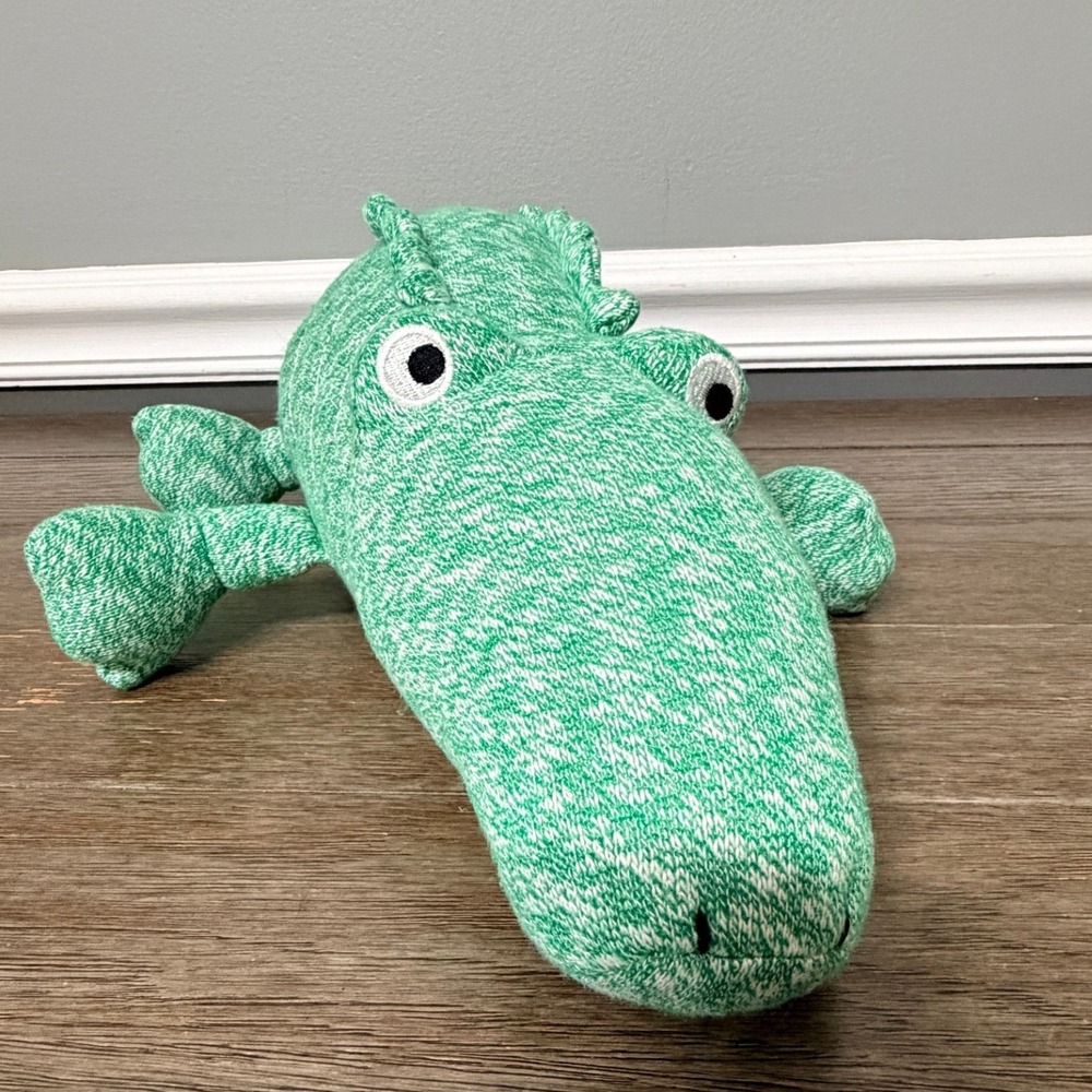 Pillowfort Alligator Plush Throw Pillow Green Marled Knit Stuffed Animal Toy